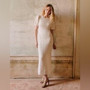 Sezane Izia Knit Dress in Ecru (XS)